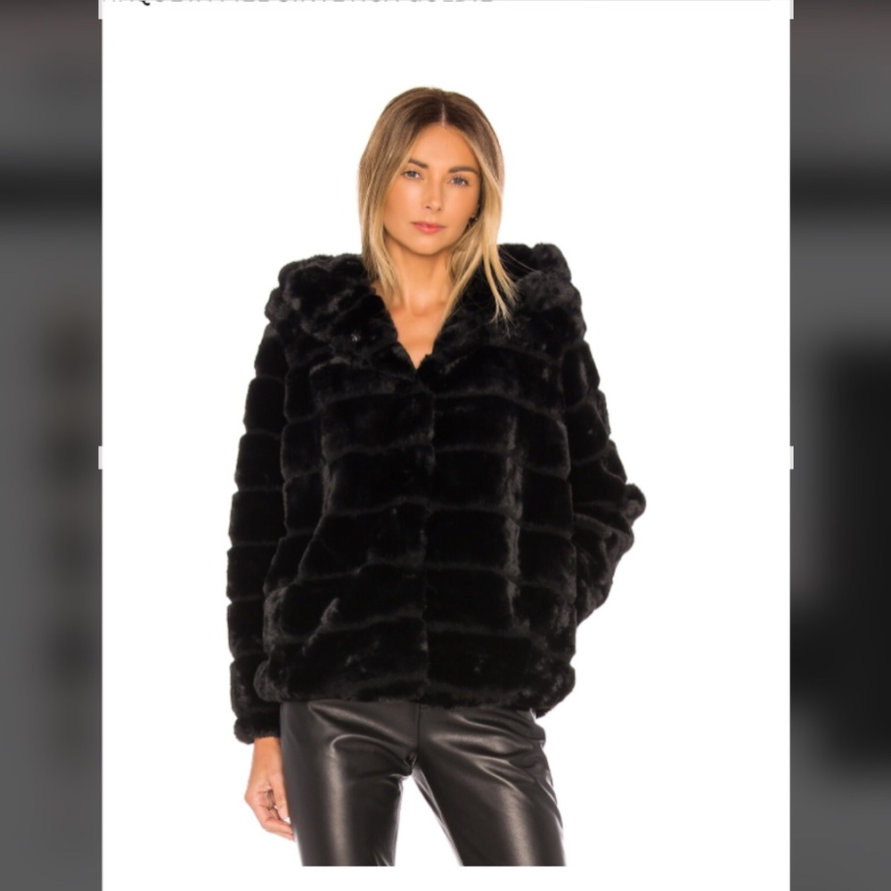 Apparis black faux fur goldie jacket